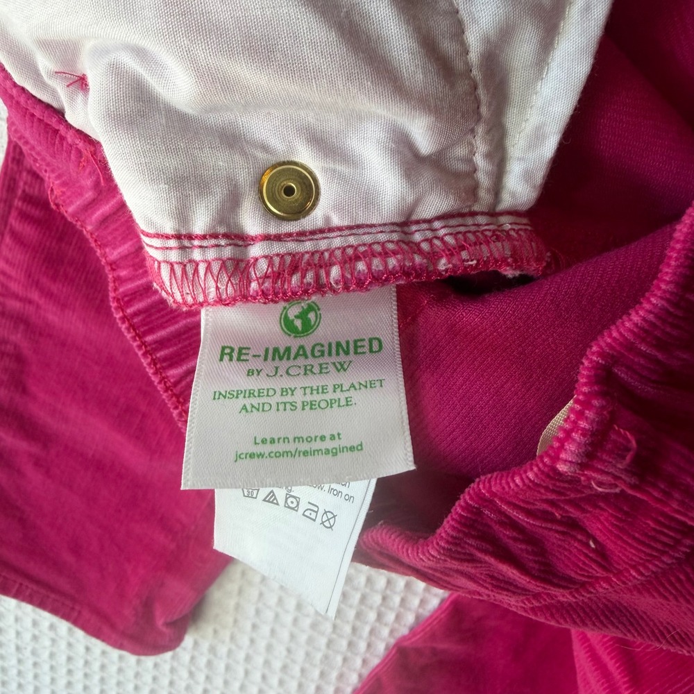 Crewcuts J Crew Girls Pink Corduroy Pants Size 10 Elastic Waist Slim Fit Leg - Picture 7 of 7